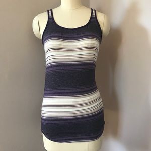 Lululemon CRB Purple Striped Racerback Tank Sz 4